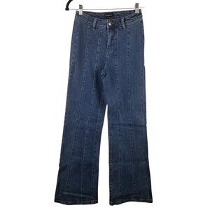 NWT Bebe High Waist Women's Wide Leg Western Jeans Sz 27